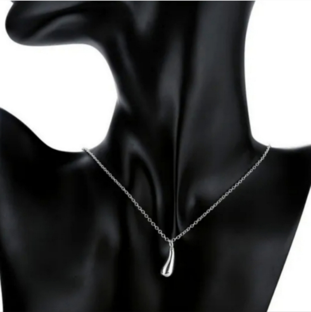 925 Sterling Silver Waterdrop Jewelry Set Bracelet Necklace Earrings and Ring - Picture 13 of 16
